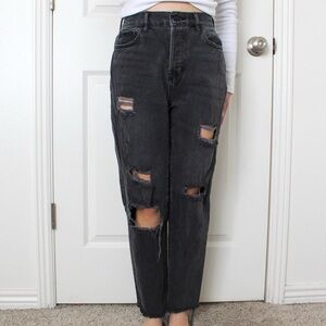 PacSun High Rise Distressed Charcoal Jeans